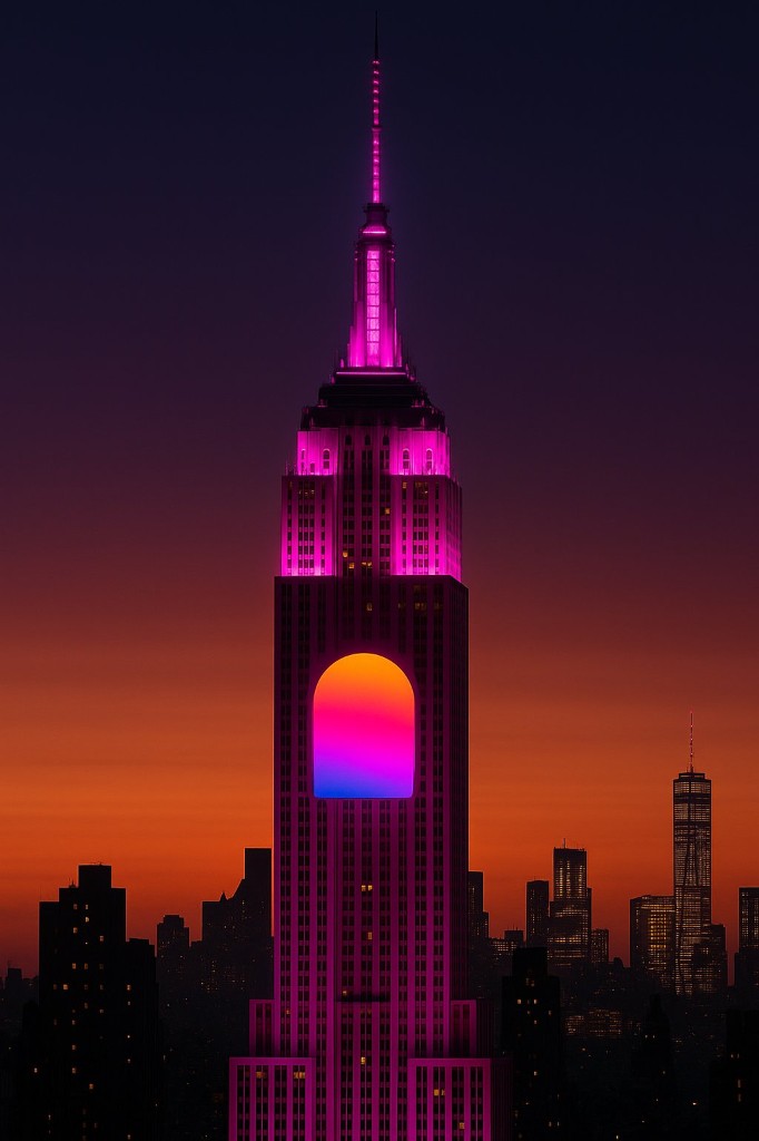 Normal design — Empire State Building in magenta