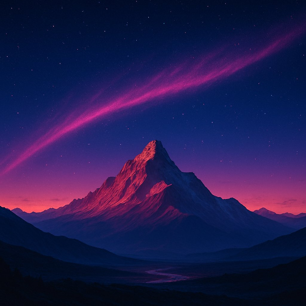 Normal design — mountain landscape at night